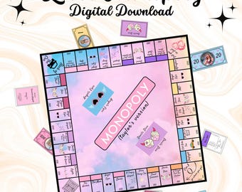 Lover Themed Monopoly Board Game Digital Download