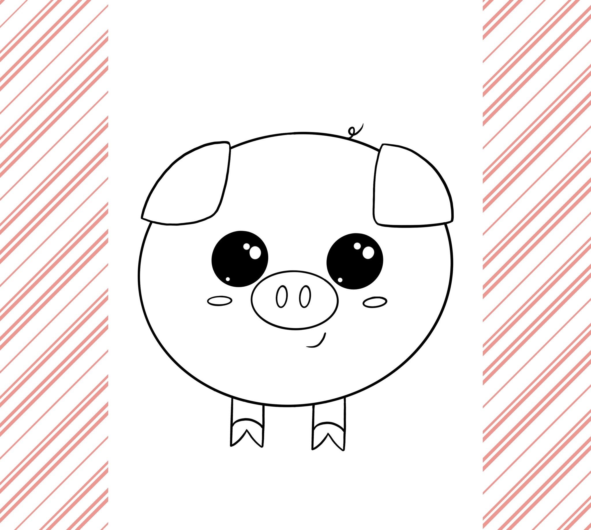 Pig Coloring Page/coloring Page for Kids/ Kids Activity Etsy