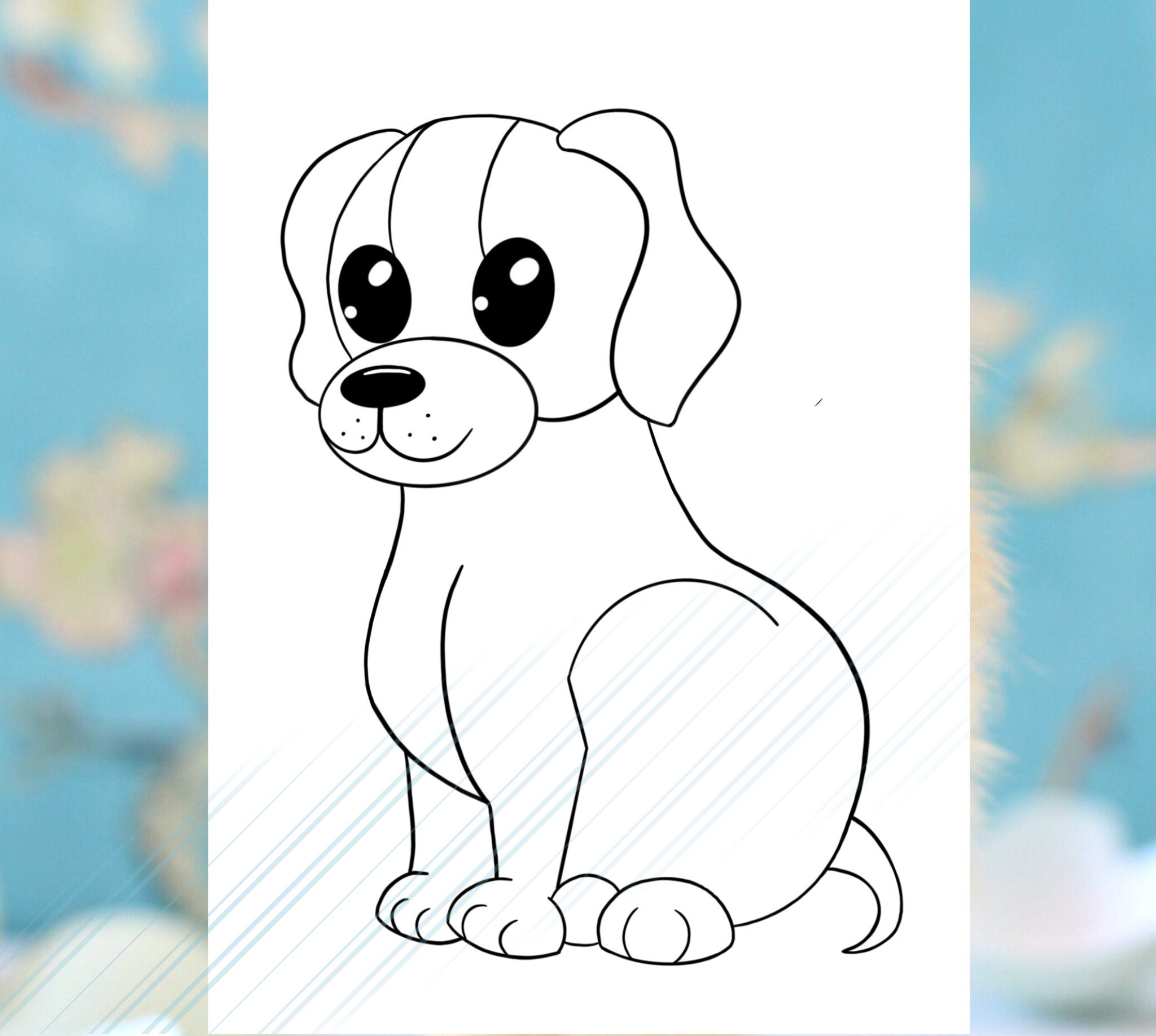 Dessiner Un Chien Facile Maternelle Chien mignon Coloriage pour les enfants Maternelle - Etsy Canada