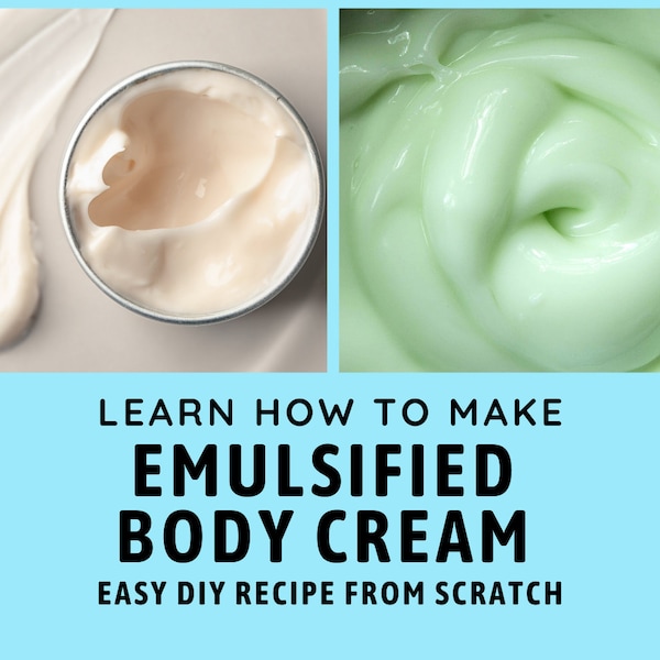 DIY Emulsified Body Lotion Recipe / Make your own from scratch / Moisturizing Cream for Very Dry Skin / Easy for Beginners / PDF e-book