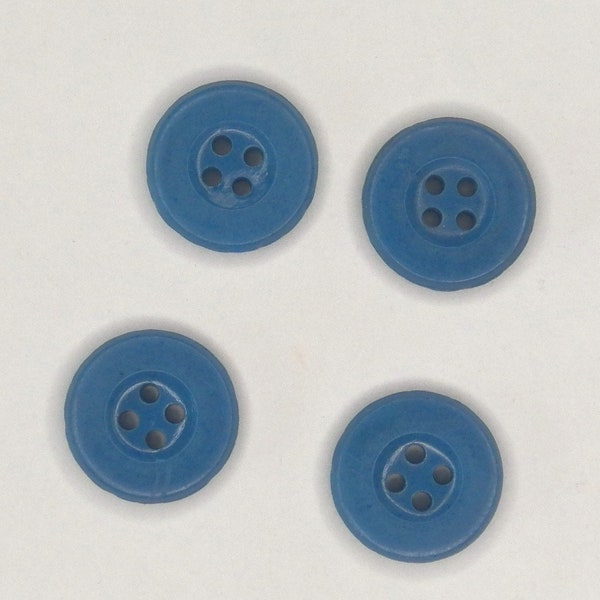 Drei verschiedene Knopfsortimente, Vintage Kunststoffknöpfe, in blau