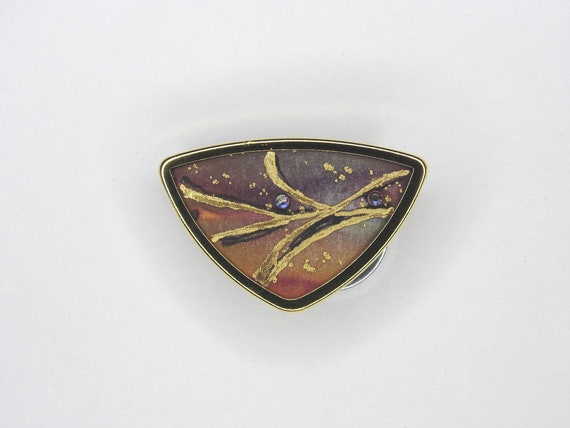 Three different vintage brooches, triangular with… - image 4