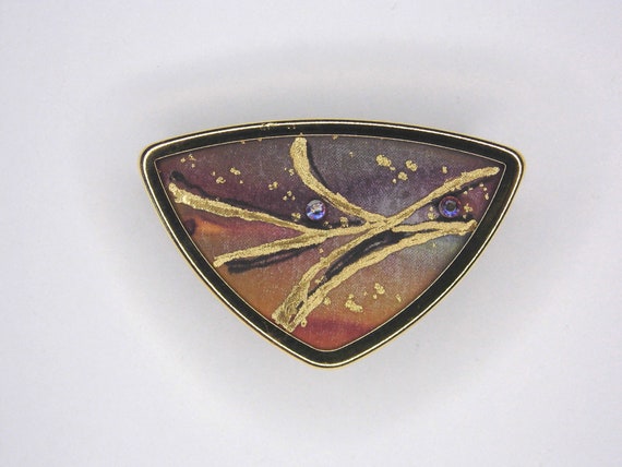 Three different vintage brooches, triangular with… - image 3