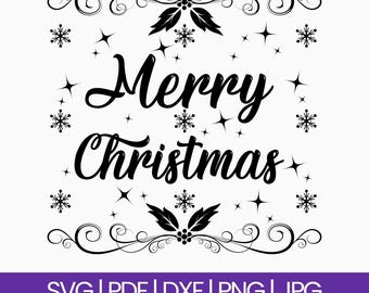 Merry Christmas SVG Design: Cricut & Silhouette Ornament (Digital Download)