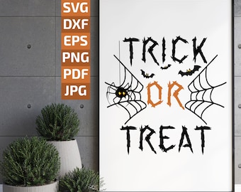 Trick or Treat Halloween SVG: Spider Web Printable (Digital Download)