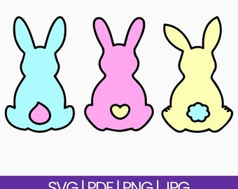Easter Bunny SVG Cut Files, Peeps Clipart (Digital Download