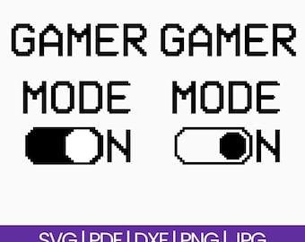 Gamer Mode On SVG: 8-Bit Font Design (Digital Download)