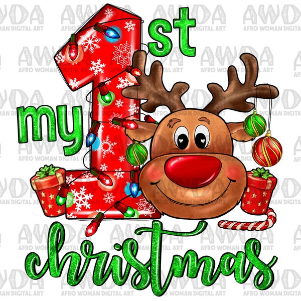 My 1st Christmas Reindeer Png Sublimation Design,Love Deer Png,Christmas Deer Png,Western Deer Png,Merry Christmas Png, Oh Deer Png Download