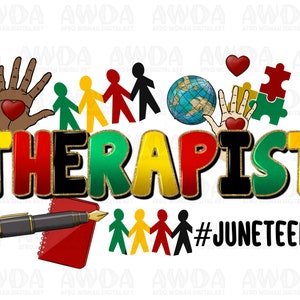Juneteenth Therapist png sublimation design download, black lives matter png, Emancipation Day png,1865 vibes png,sublimate designs download