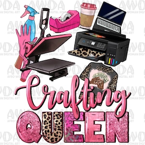 Crafting queen png sublimate designs download, craft life png, craft love png, western png design, scrapbook png, sublimate design download