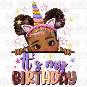 It&#39;s my birthday afro peekaboo girl png sublimation design download, black girl png, birthday girl png, sublimate designs download