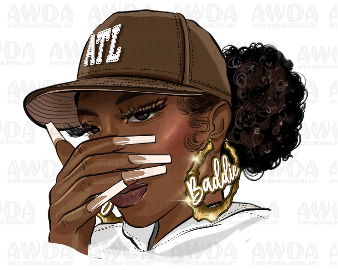 Black Girl Baddie Atlanta Png Sublimation Design Download Afro Woman 