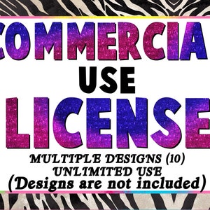 Commercial Use License for Small Businesses and Physical Products, Multiple (10) Design, Unlimited Use, Commercial Use License