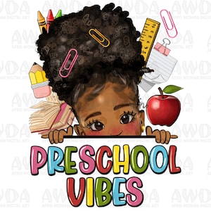 Preschool vibes peekaboo black girl png, school vibes png, afro girl png, back to school png, before school png, sublimate download