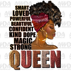 Black queen quotes png sublimation design download, black woman png, black queen png, afro png, afro woman png, sublimate designs download