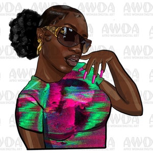 Afro woman png sublimation design download, afro woman png, black woman png, afro png, sublimate designs download