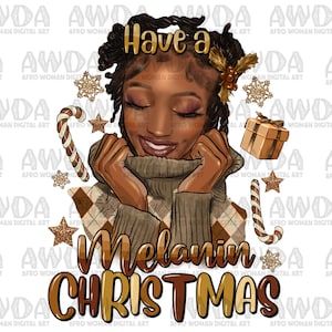 Have a Melanin Christmas twisted braids black woman png, Christmas png, Melanin png, afro png, afro woman png, sublimate designs download