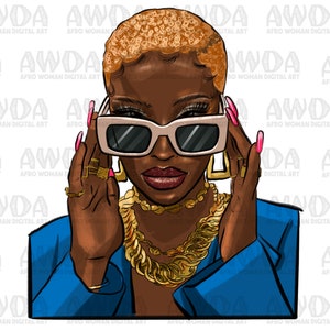 Blonde afro queen png sublimation design download, afro woman png, afro png, blonde afro png, afro queen png, sublimate designs download