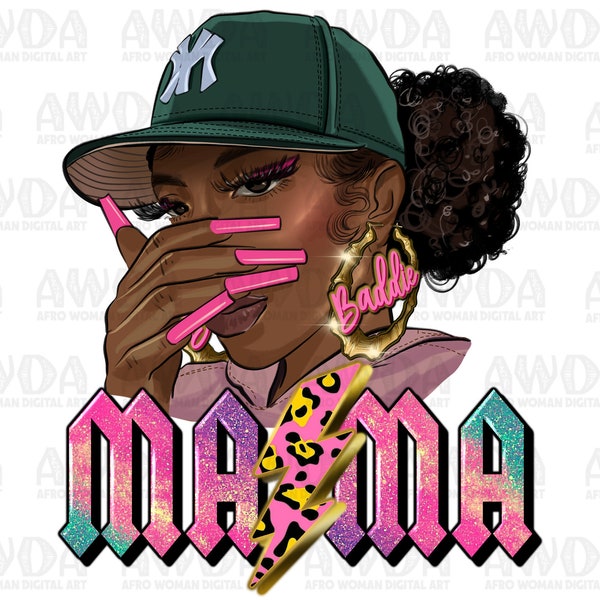Mama black woman hat png sublimation design download, Mother's Day png, black mom png, afro png, glitter mama png,sublimate designs download
