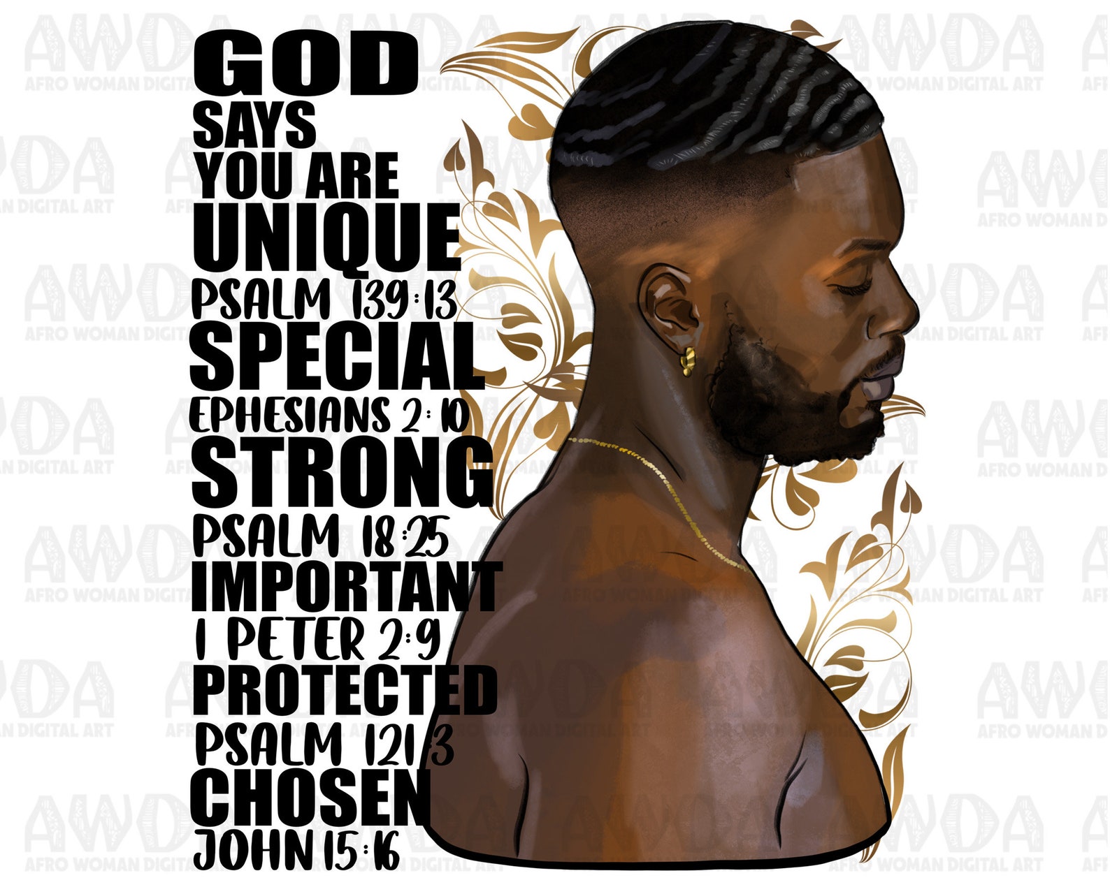 God Says You Are Black Man Png Sublimation Design Download, Afro ...