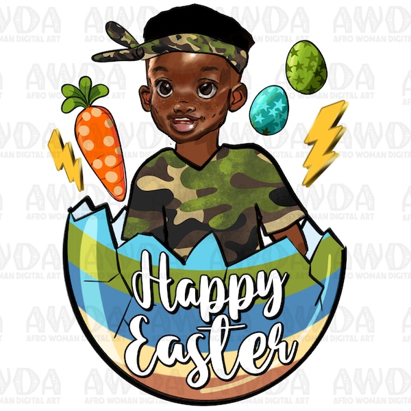 Happy Easter egg black boy png sublimation design download, Easter Day png, afro boy png, black people png, sublimate designs download