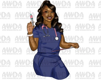 Black Nurse png sublimation design download, Nurse life png, afro Nurse png, Nursing png, black woman png, sublimate designs download