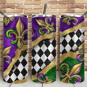 Mardi Gras fleur de lis 20oz skinny tumbler png, Happy Mardi Gras png, Mardi Gras tumbler png,glitter tumbler png,sublimate designs download