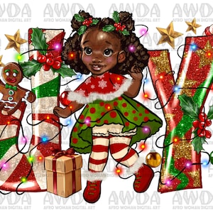 Christmas Joy Black Girl Png Sublimation Design, Black Girl Clipart, Black Queen Png, Afro American Png, Afro Girl Png, Digital Download