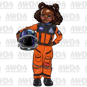 Astronaut black girl png sublimation design download, afro girl png, afro american girl png, Astronaut png, sublimate designs download