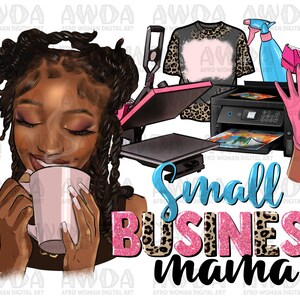 Small business mama black woman png sublimation design download, small business owner png, boss mama png,afro png,sublimate designs download