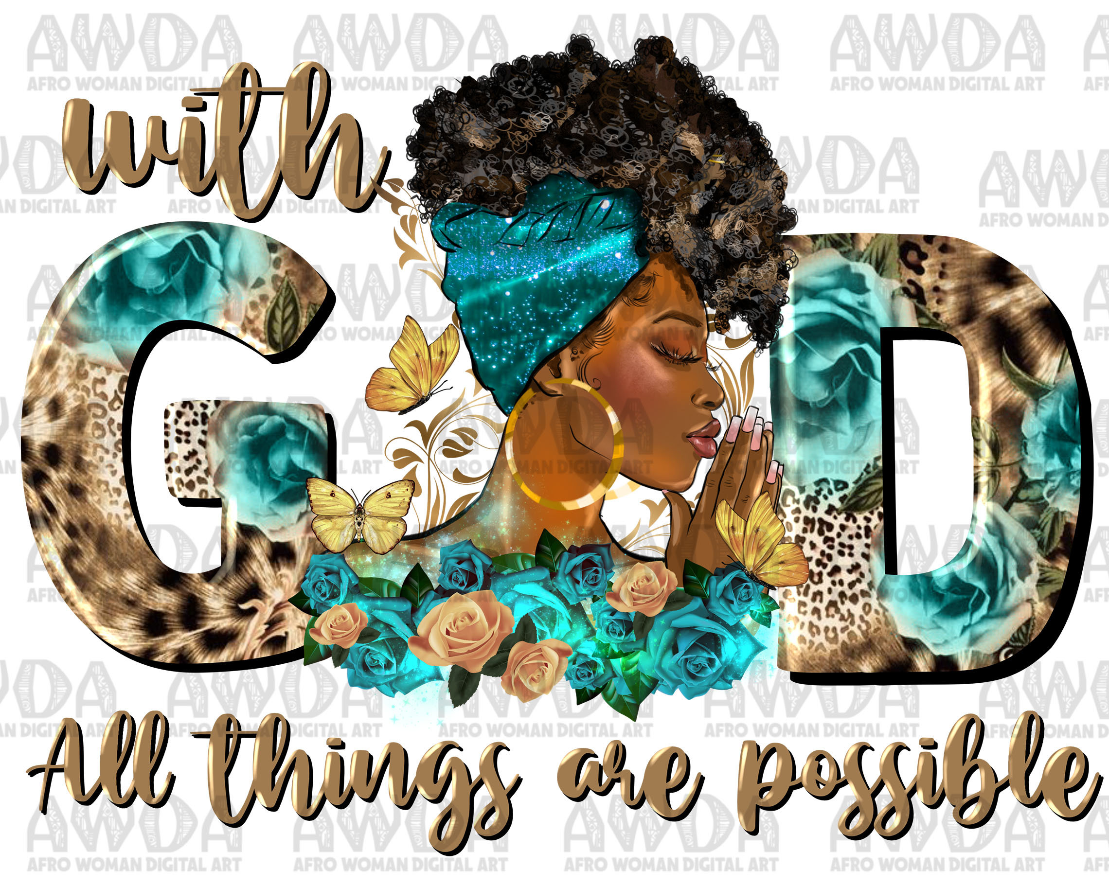 With god all things are possible black woman png sublimation design download, afro woman png, Christian png, afro png, sublimate download