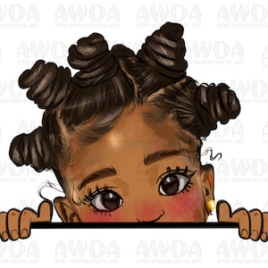 Peekaboo black girl afro bantu knots png sublimation design download, afro girl png, afro american girl png,afro baby png,sublimate download