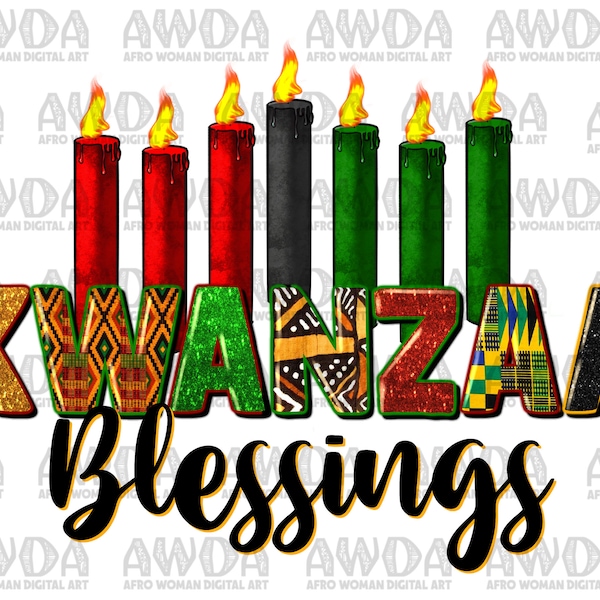 Kwanzaa blessings png sublimation design download, Happy Kwanzaa png, Kwanzaa candles png, Kwanzaa png, sublimate designs download