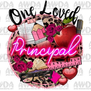 One loved Principal Valentine&#39;s Day png sublimation design download, Valentine&#39;s Principal png, Principal png, sublimate designs download