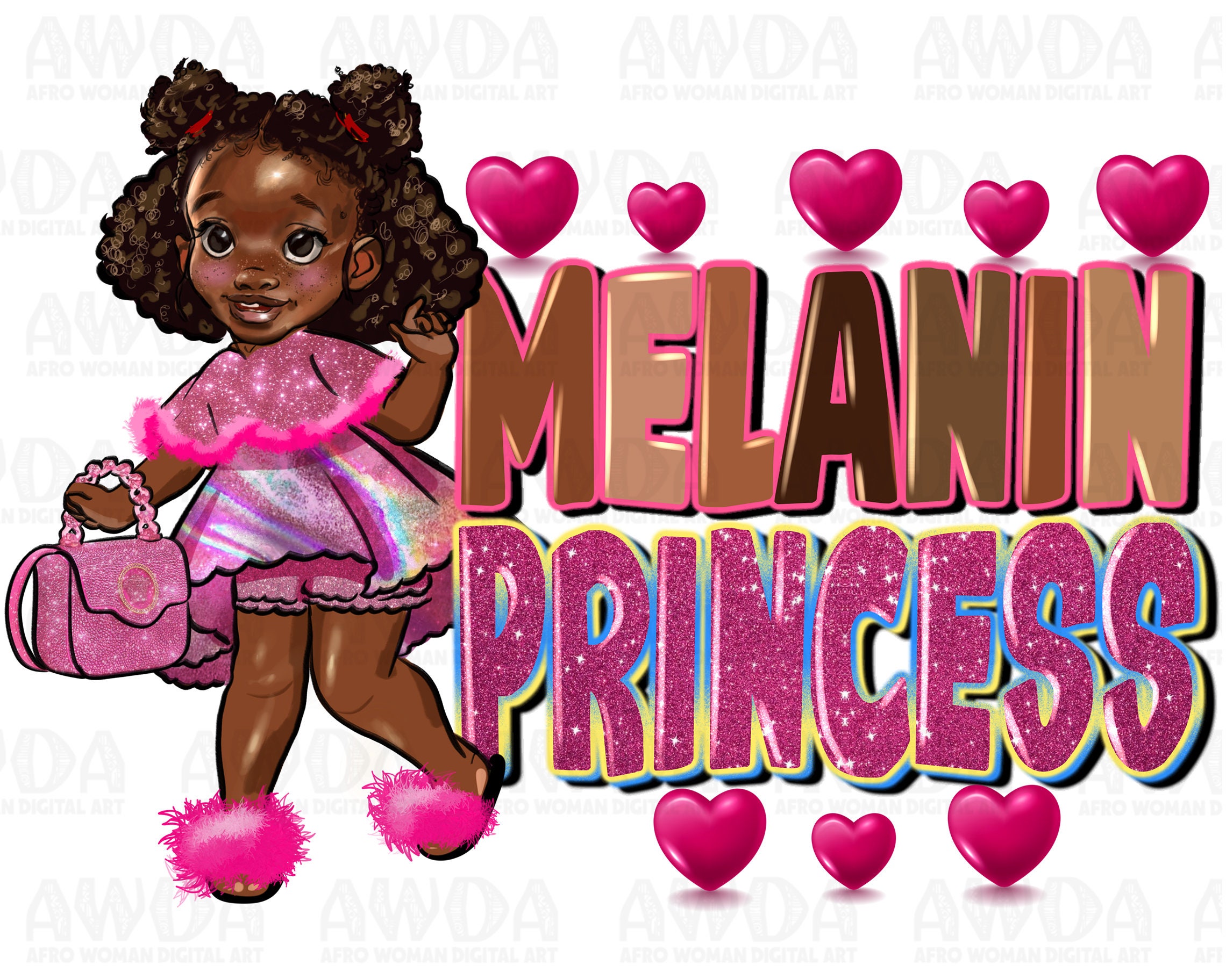Melanin princess png sublimation design download, afro girl png, African American png, afro baby png, sublimate designs download