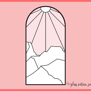 LANDSCAPE, Stained Glass Pattern, Stained glass patterns, DIY stained glass,