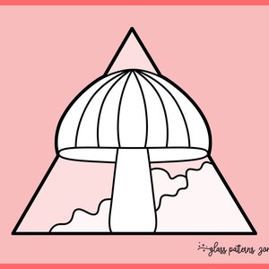 MUSHROOM, Stained Glass Pattern, Stained glass patterns, DIY stained glass,