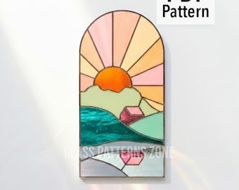 Mountain Home Stained Glass Pattern: DIY Window Art (PDF Pattern)