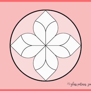FLORAL ORNAMENT, Stained Glass Pattern, Stained glass patterns, DIY stained glass,