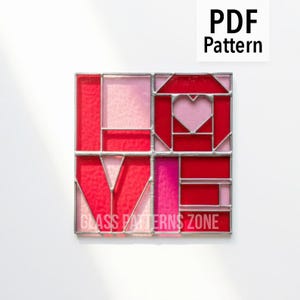 LOVE Stained Glass Pattern: DIY Geometric Design (PDF Pattern)