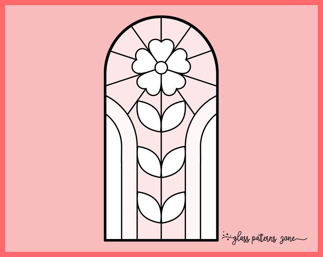 FLOWER, Stained Glass Pattern, Stained Glass Patterns, DIY Stained