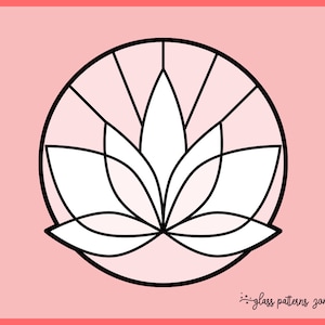 LOTUS FLOWER, Stained Glass Pattern, Stained glass patterns, DIY stained glass,