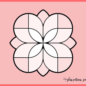 Floral Ornament Stained Glass Pattern: DIY Craft (PDF Pattern)