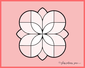 Floral Ornament Stained Glass Pattern: DIY Craft (PDF Pattern)