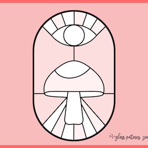 MUSHROOM, Stained Glass Pattern, Stained glass patterns, DIY stained glass,