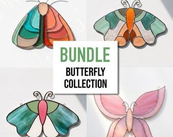 Schmetterling Glasmalerei-Bündel: DIY-Anfängerprojekt (PDF-Muster)