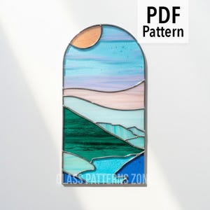 Landscape Stained Glass Pattern: Beginner DIY Project (PDF Pattern)