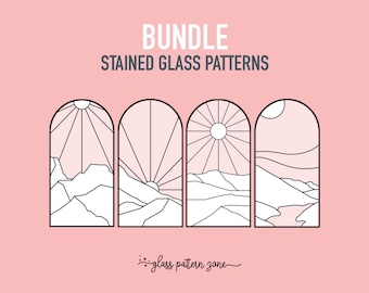 Landscape Stained Glass Pattern Bundle: Beginner DIY (PDF Patterns)