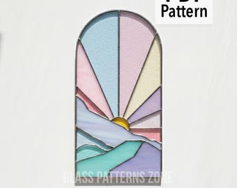 Landscape Stained Glass Pattern: DIY Beginner Project (PDF Pattern)