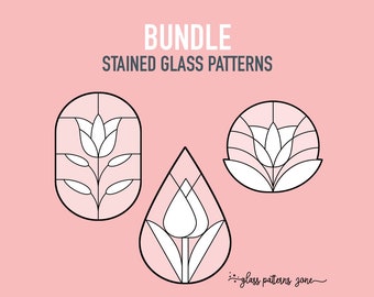 Tulips Stained Glass Pattern Bundle: DIY Beginner Project (PDF)